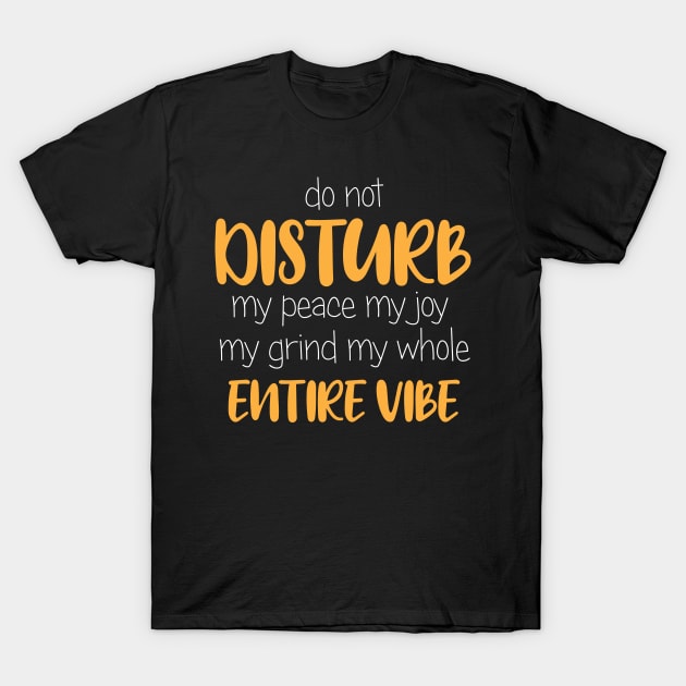 do not disturb my peace my joy my grind my whole entire vibe T-Shirt by bisho2412